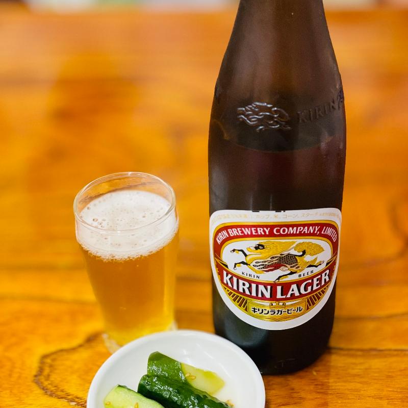 ビール大瓶＋お通し(春美食堂 東支店)