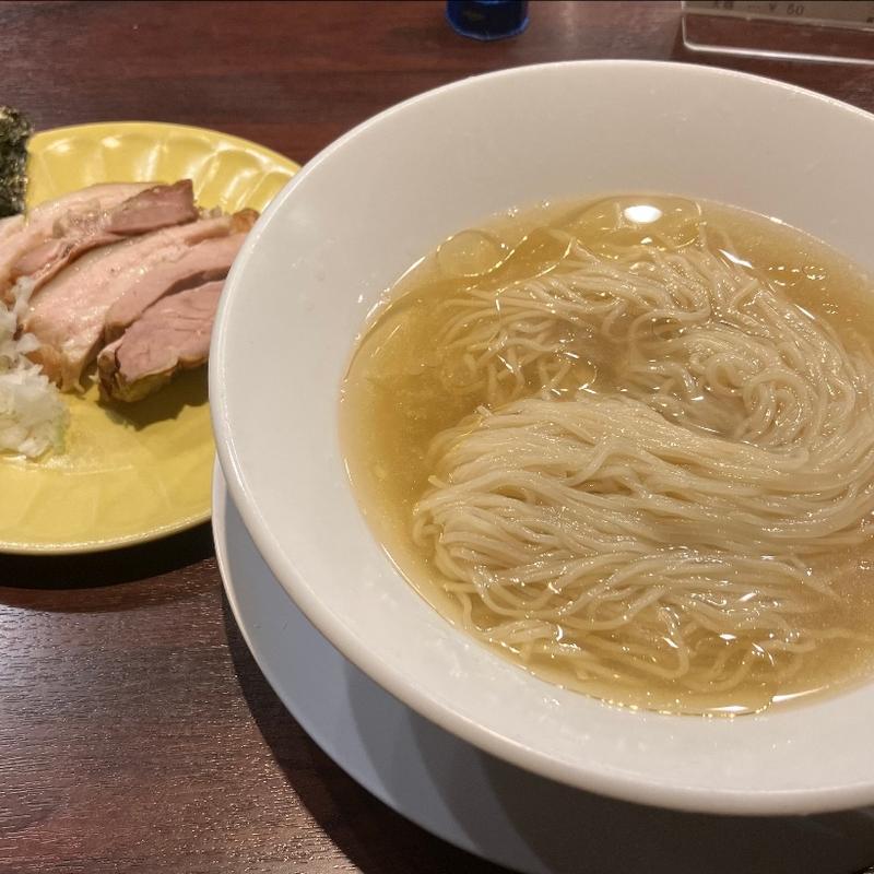 (限定)煮干しそば超(冷し、塩)+肉増しトッピング(NAKAGAWAわず)