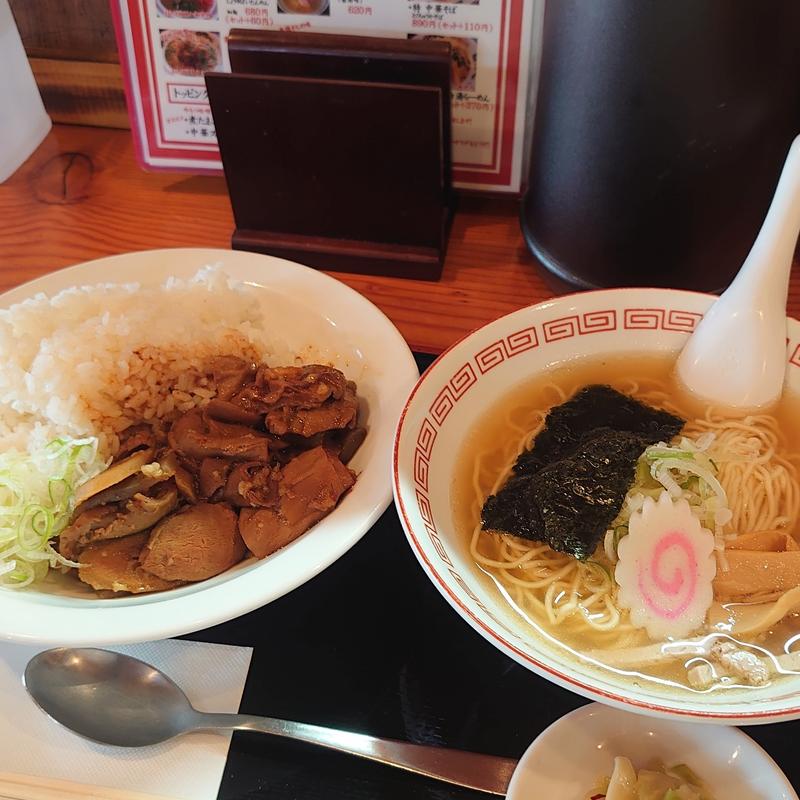 Aセット(煮込みライス大･中華そば)(煮込み食堂 まるしば)