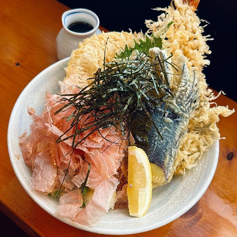 海老天ぶっかけ(どとうぜにや)