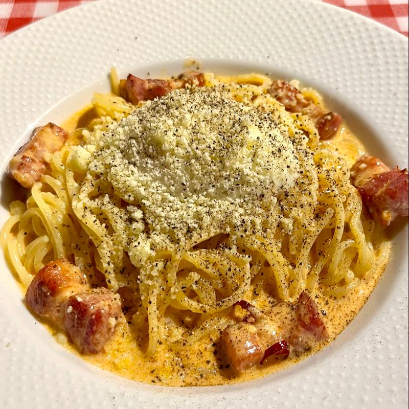 スパイシーピリ辛カルボナーラ(KITCHEN KINUKURA)