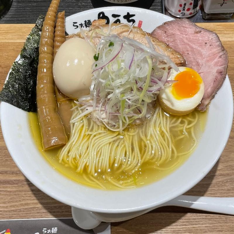塩ラーメン（大盛・メンマ、味玉トッピング）(らぁ麺 ゆうち)