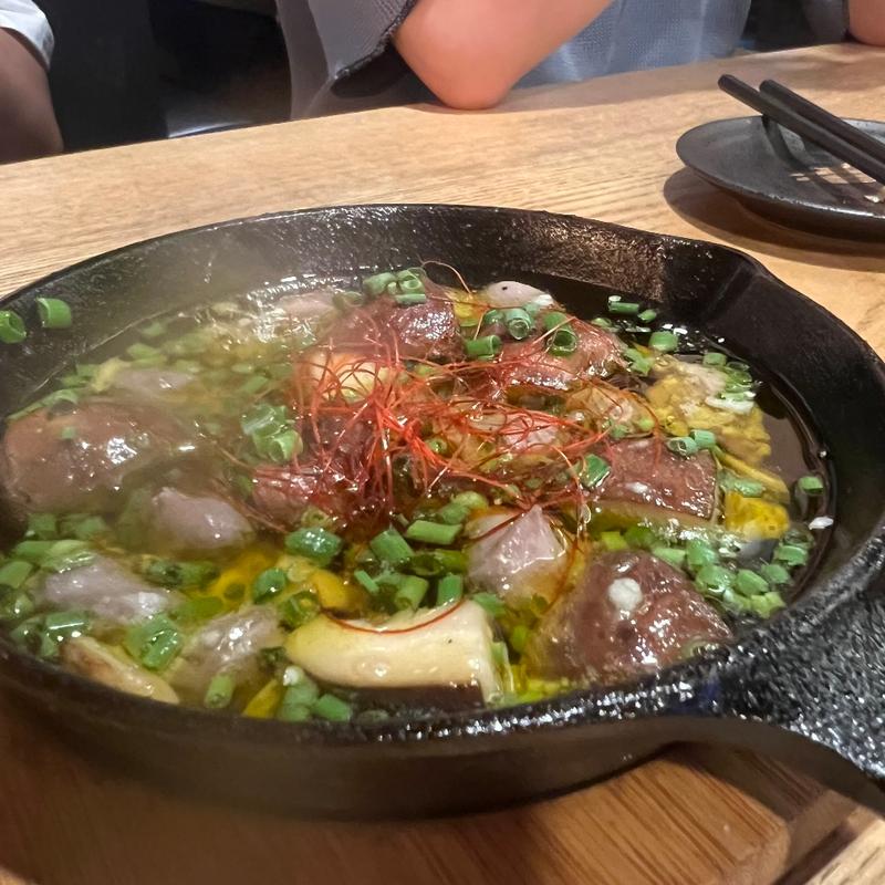 砂肝のアヒージョ+バケット(炭焼焼鳥ひのてつ小川町店 from San Diego)