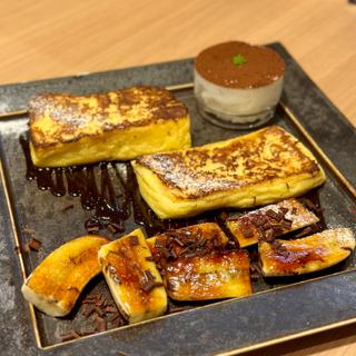 フレンチトースト チョコと完熟バナナ&クリーム(果実屋珈琲 調布深大寺店)