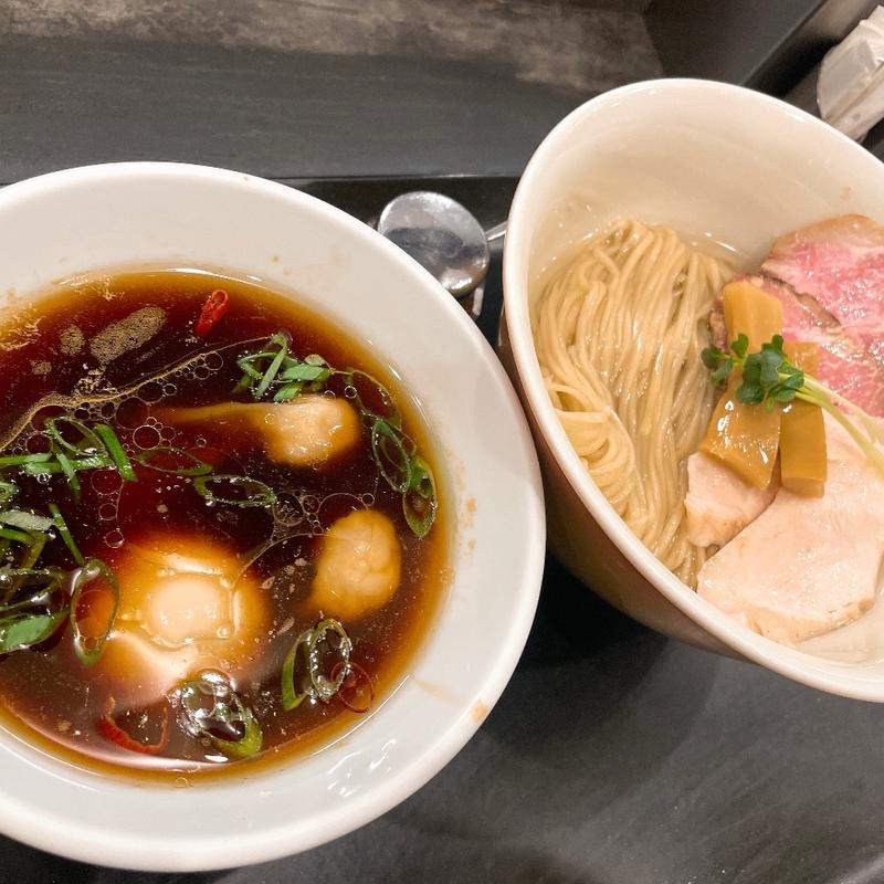 鶏つけそば、味玉(らぁ麺やまぐち)