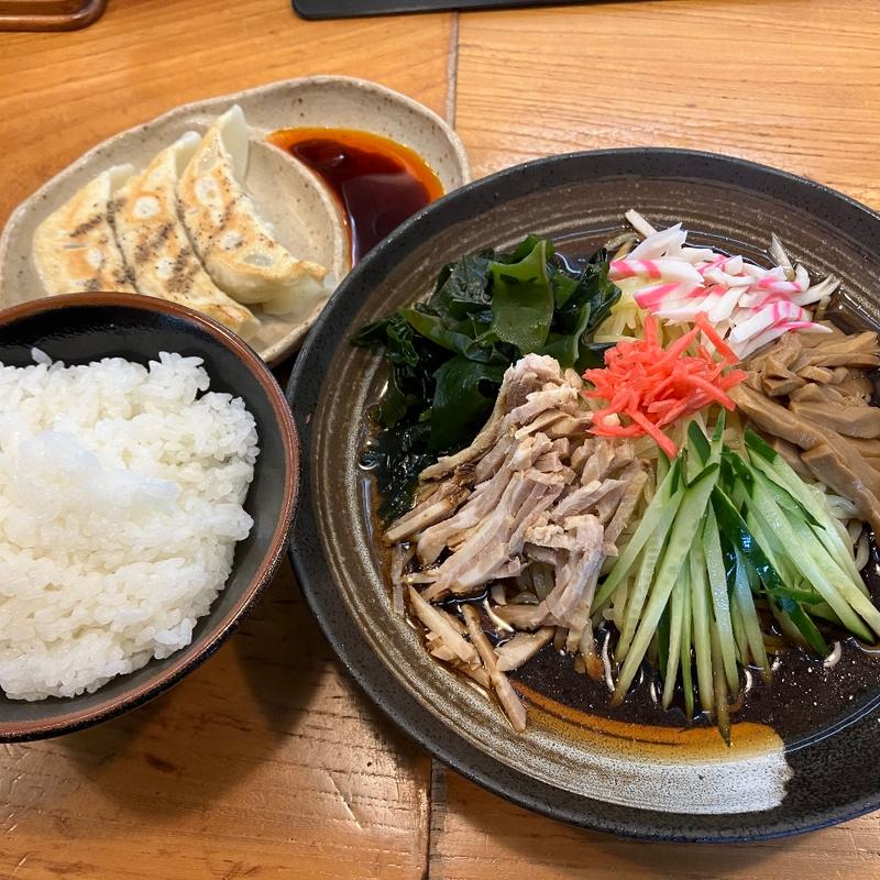 冷やし中華+サンコ餃子セット(めんかくぼう )