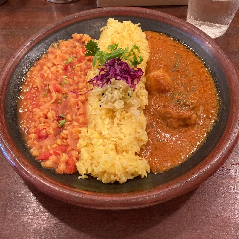 半々 (チキン+ダル)(クワイエットビレッジ・カレーショップ （QUIET VILLAGE CURRY SHOP）)
