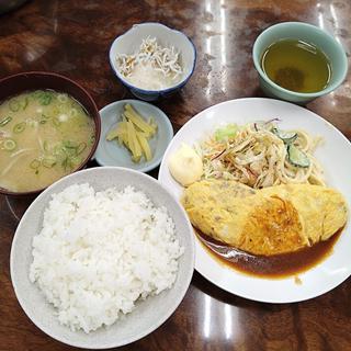 オムレツ定食(金時食堂)