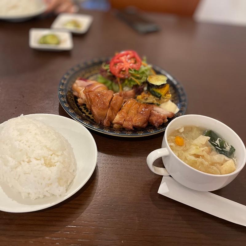 照り焼きチキン定食(喫茶でんえん )
