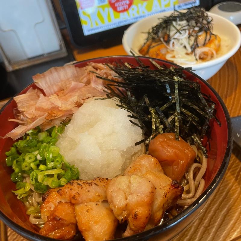 鶏おろしぶっかけ蕎麦&選べるミニ丼セット(から好し 百舌鳥店)