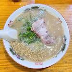 豚骨ラーメン Cセット(半チャーハン) 辛子高菜(博多担々麺 有吉商店)