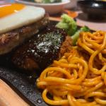 鉄板メンチカツスパ　エッグバーグ追加(びっくりドンキー りうぼう天久店 （びっくりドンキー（りうぼう天久店））)