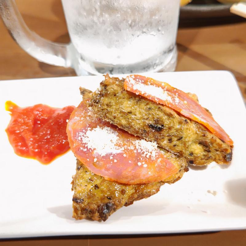 キノコのオムレツとサラミ(Tempters beef skewers＋bar)