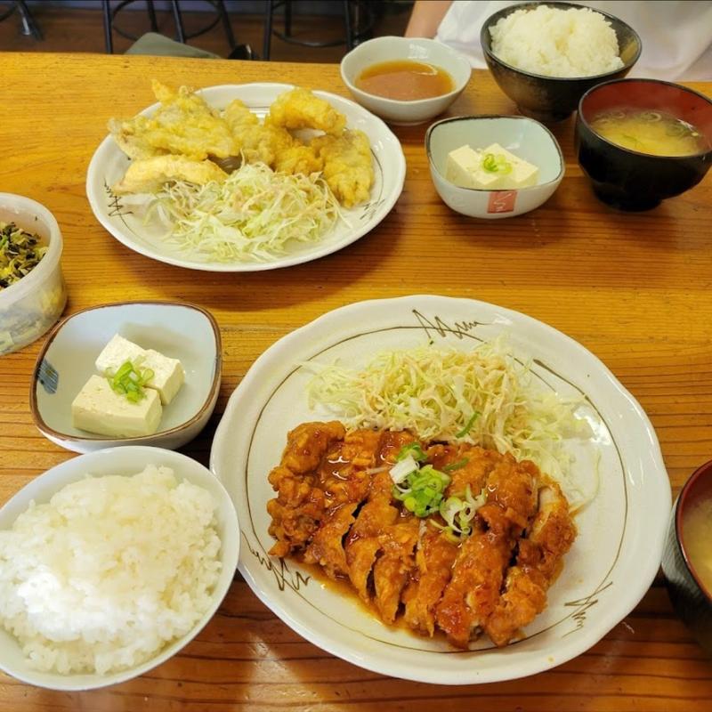 とり天ぷら定食(お智代食堂)