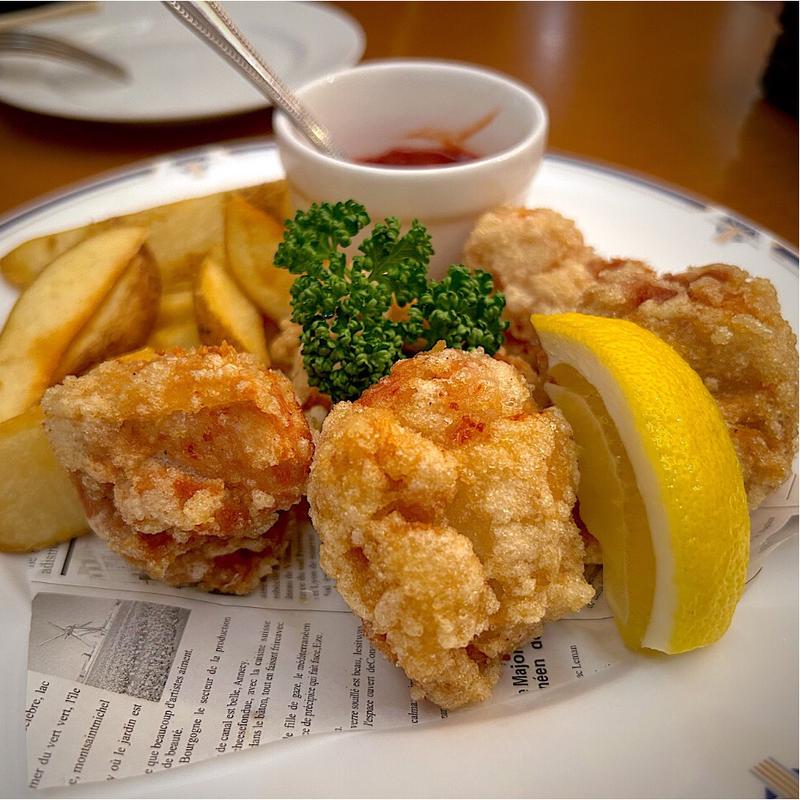 ビアホールの若鶏から揚げ＆ポテトフライ(アサヒスーパードライ 森のパルク )