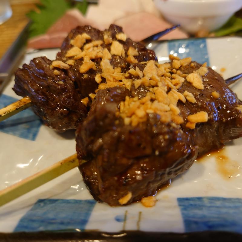 牛ハラミステーキ串(もつ焼き おとんば)