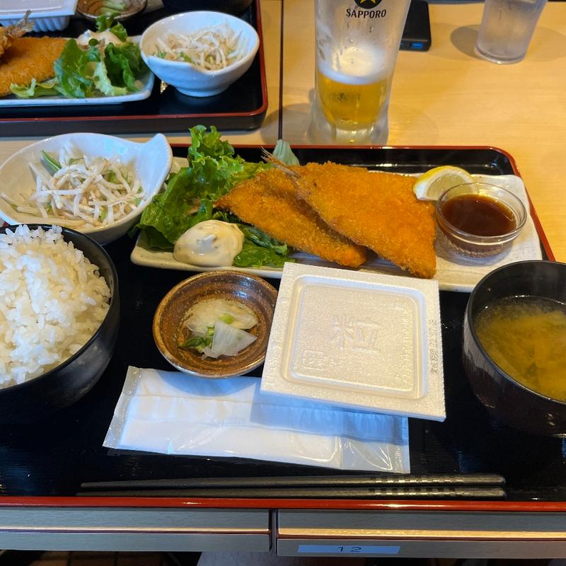 アジフライ定食(ひもの屋 新木場総本店)