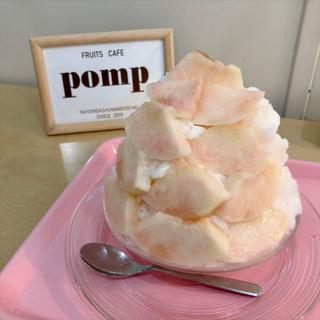 岡山の白桃ミルク氷（小）(フルーツカフェ pomp)