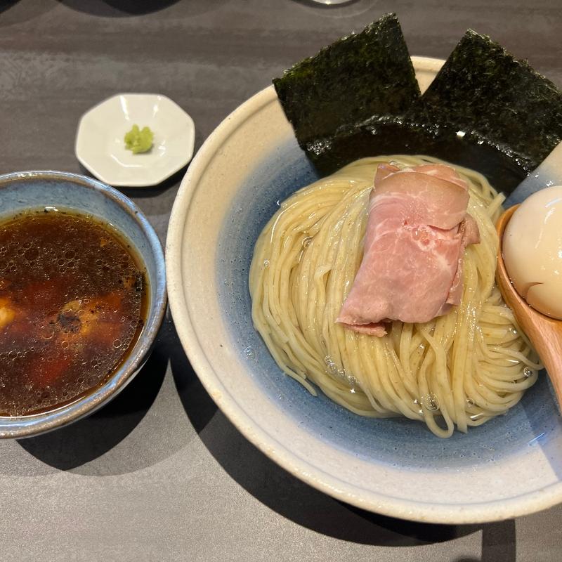 炭火焼ありたどりの昆布水つけ麺(孤虎)
