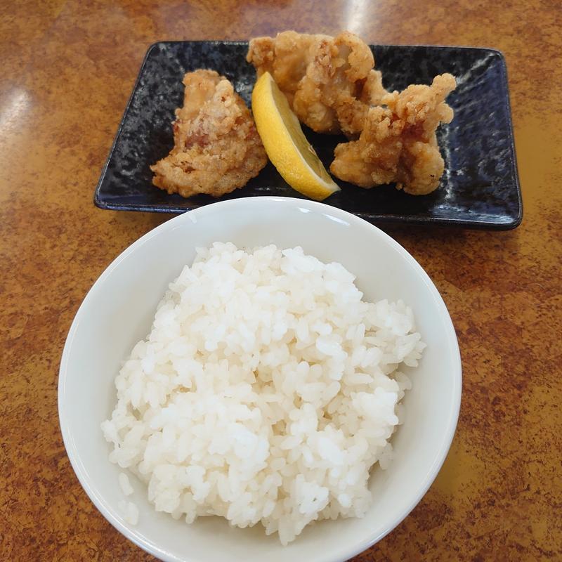 Bセット(唐揚げ3個＋小ライス)(中華そば 麺屋 来陣)