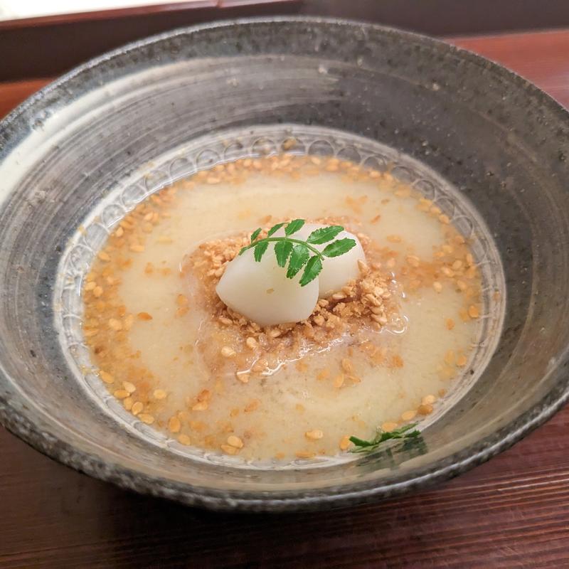 白味噌仕立て揚げ胡麻豆腐(赤坂おぎ乃)