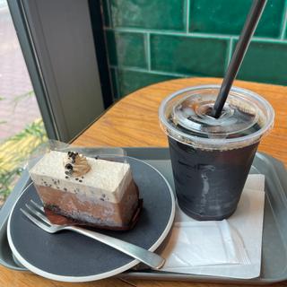 ケーキセット、アイスコーヒー＆クッキークリーム(PRONTO 五反田西口店)