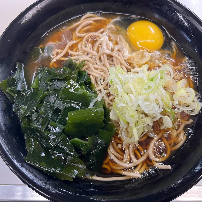 わかめそば+たまご(野州そば 宇都宮4号店)