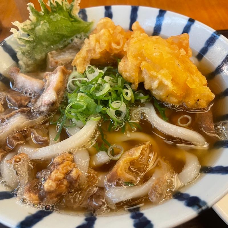 かすうどん大+鶏天トッピング(しのぶ庵 梅田店)