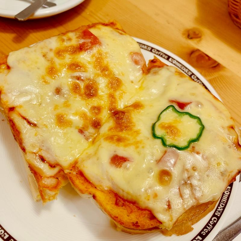 たっぷりたまごのピザトースト(コメダ珈琲店 牧之原店 )