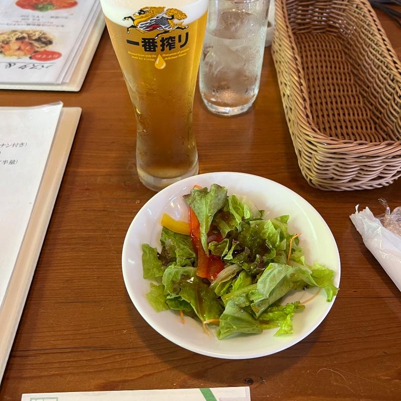 生ビール　サービスサラダ(ロペ倶楽部　テラスレストラン)