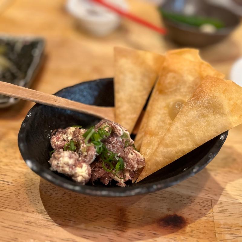 肉わさチーズ(加藤商店 バル肉寿司 since2010 by 炉とマタギ （バルニクスシ）)