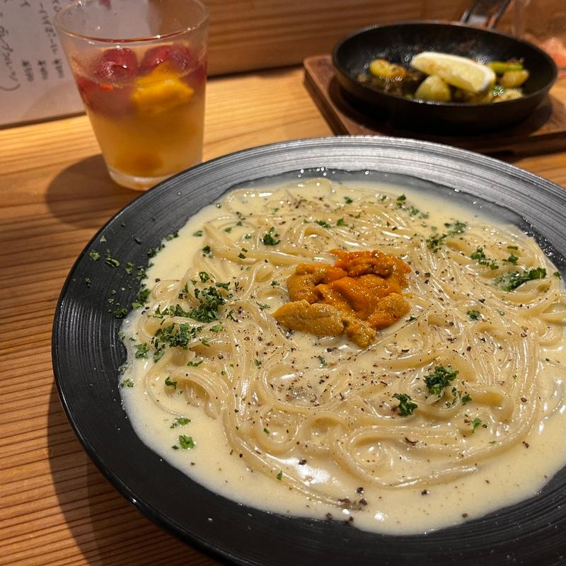 ウニのクリーム生パスタ(大衆イタリアン屋台 ブドウヤ 中津店)