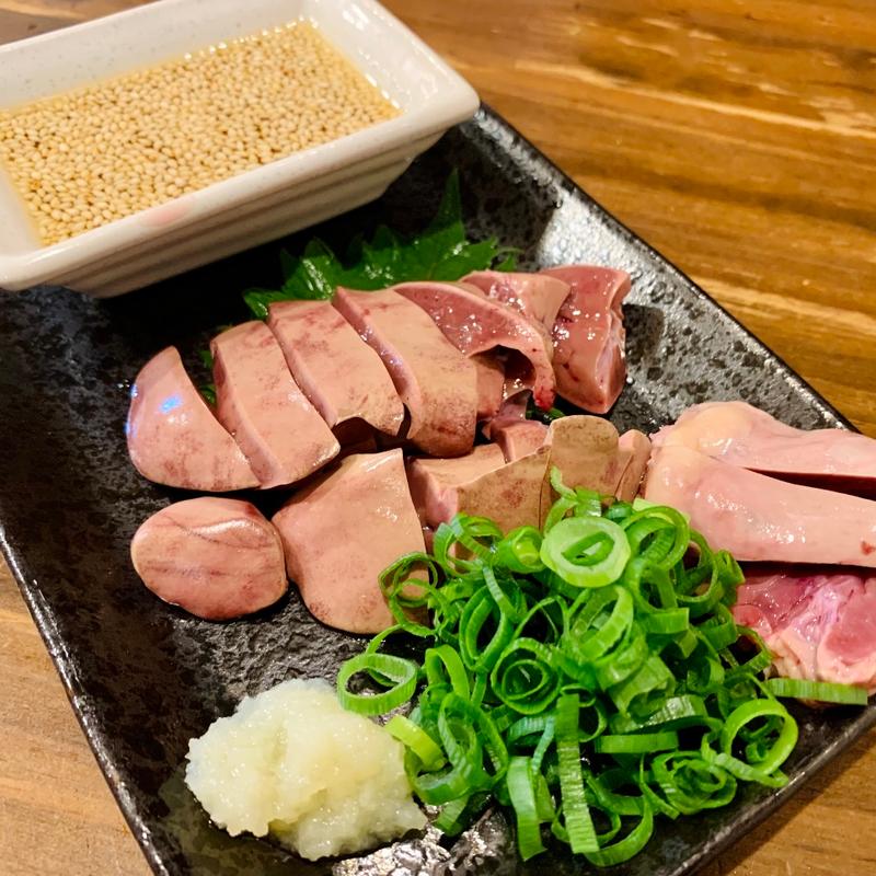 みやざき地頭鶏 レバーハツ湯引き(だれやめや )