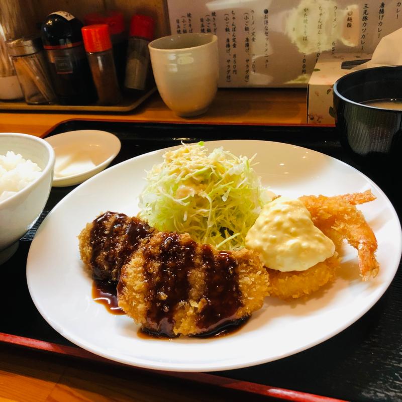 日替わり定食_ヒレカツ&海老フライ(ずぼらや四季)