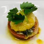 あん肝と帆立のトマトファルシーグラタン(フランス厨房 旬彩 中央駅店 )
