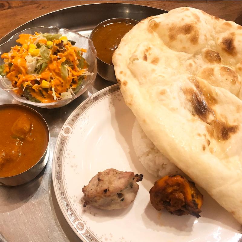 ボンベイスペシャルランチセット（マトンカレー&チキンカレー）(ボンベイ 厚木水引店)