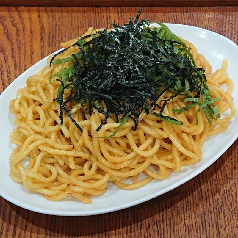 うにたらこ焼きそば【太麺】(大衆食事処 三田食堂)