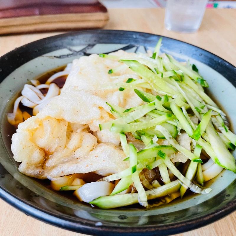 冷やし天ぷらうどん大盛り(根岸屋支店)