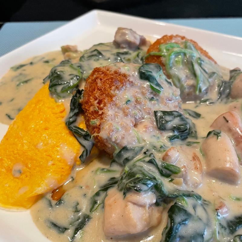 チキンとほうれん草(ホワイトソース) SSサイズ(オムライス専門店タンポポ)