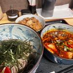 豚辛つけ麺(小)と炊き込みご飯(つけ蕎麦 BONSAI 立川本店)