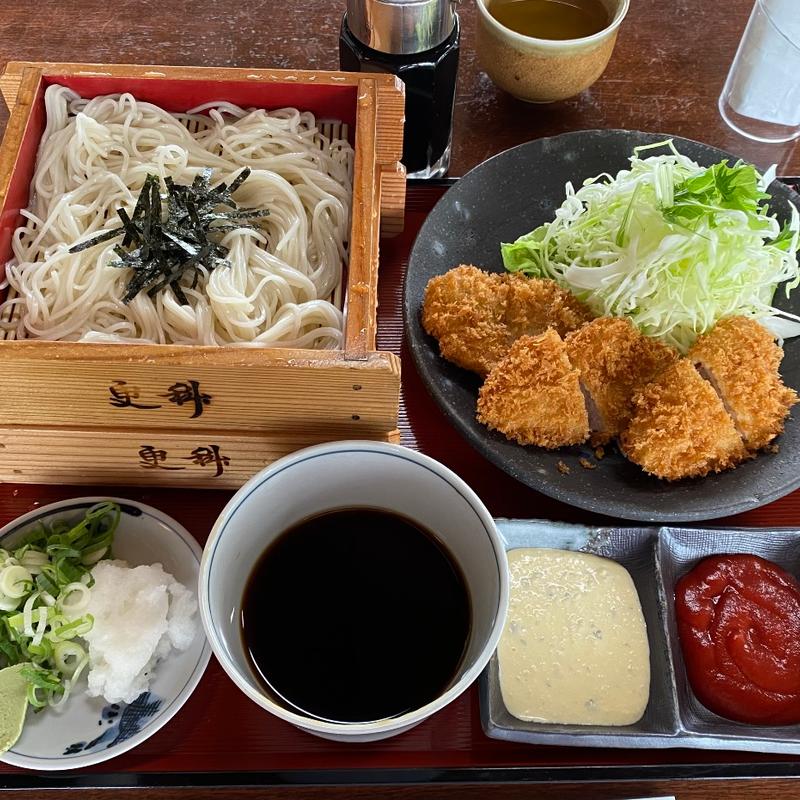 ヒレカツとざるそば(尾張更科)
