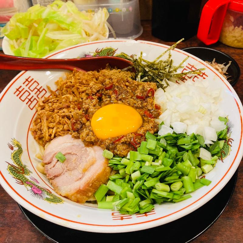 台湾まぜそばプチ＋玉ねぎ＋おまけ 野菜マシ(ぶっ豚 聖蹟桜ヶ丘店)