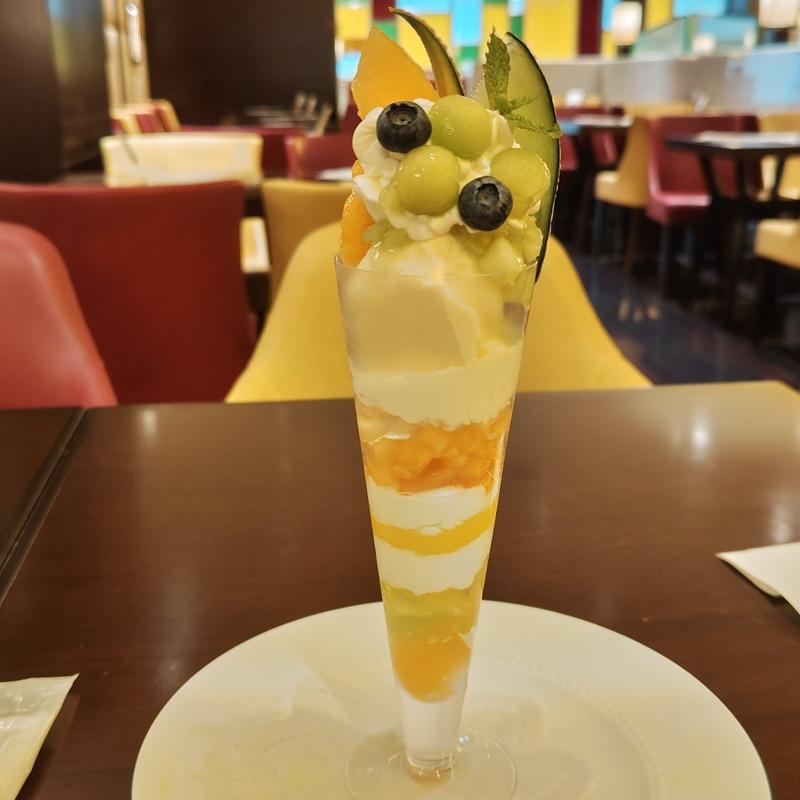 ダブルメロンパフェ(キハチ カフェ 名鉄百貨店本店)
