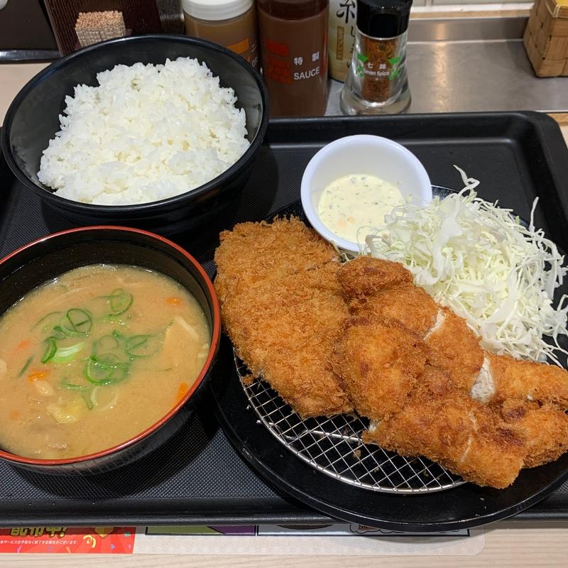 ロースかつ＆ささみかつ定食(松のや 中野坂上店)