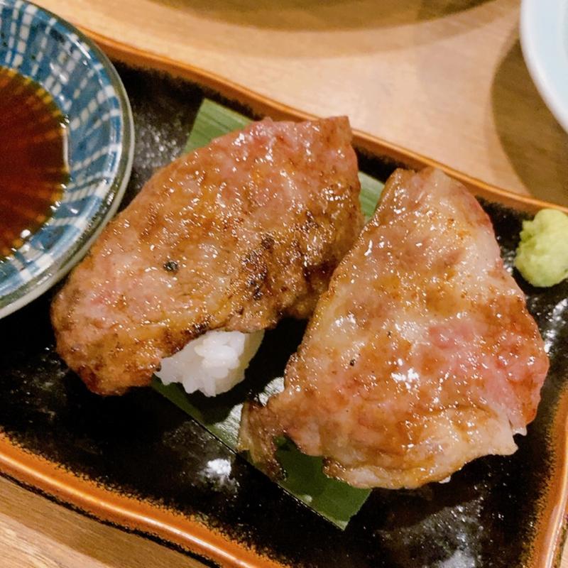 黒毛和牛肉寿司（一貫）(焼肉ホルモン酒場 たかちゃん 広島本通店)