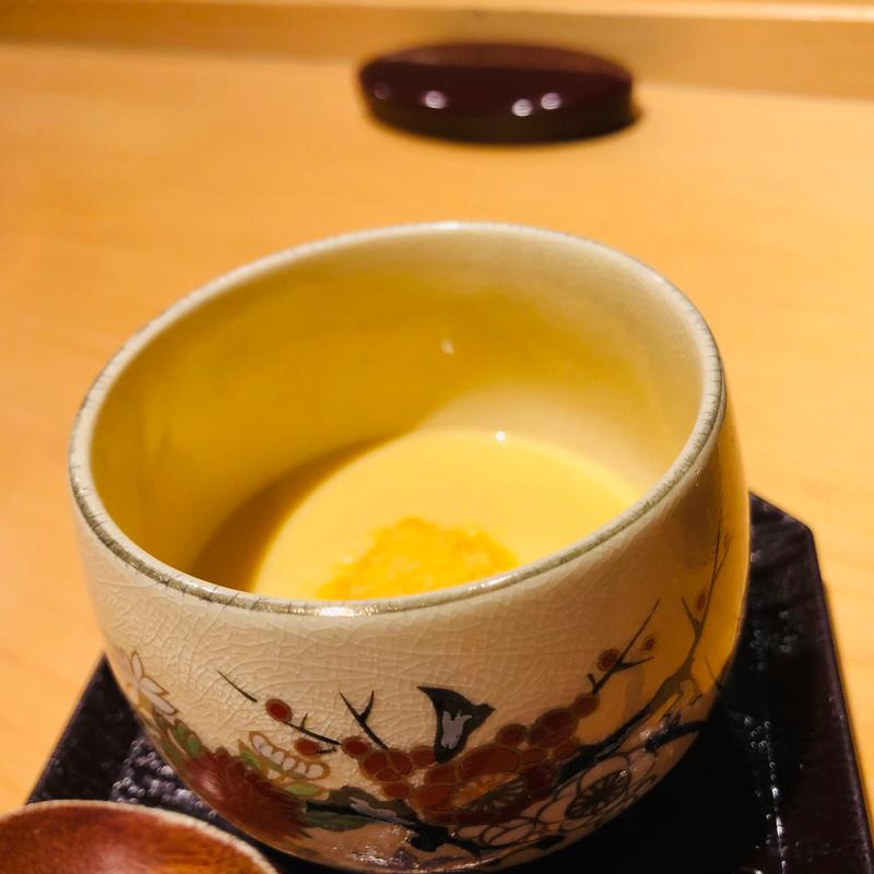 自家製からすみの茶碗蒸し　(鮨一)
