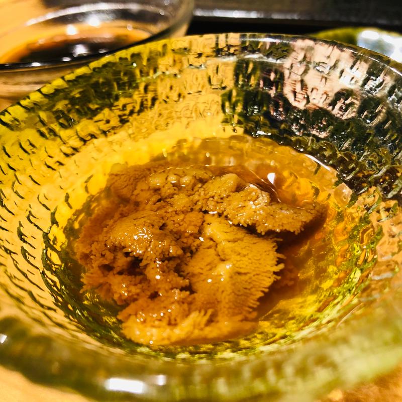 白雲丹の昆布出汁仕立て　(鮨一)