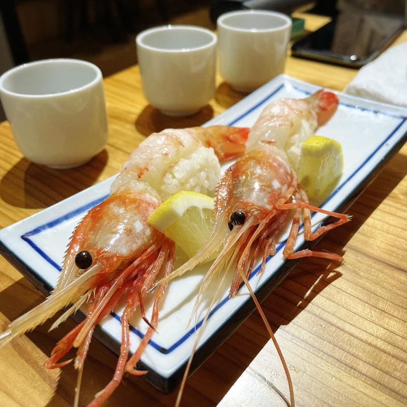 ボタン海老 一貫(魚の店 オカモ倶楽部)