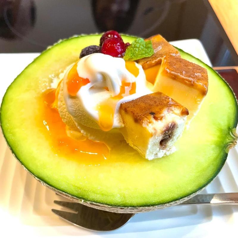 メロンパフェ(和食麺処サガミ 川崎宮前店)