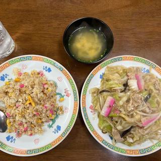 皿うどん(太麺) 焼きめし(じゅん食堂 )